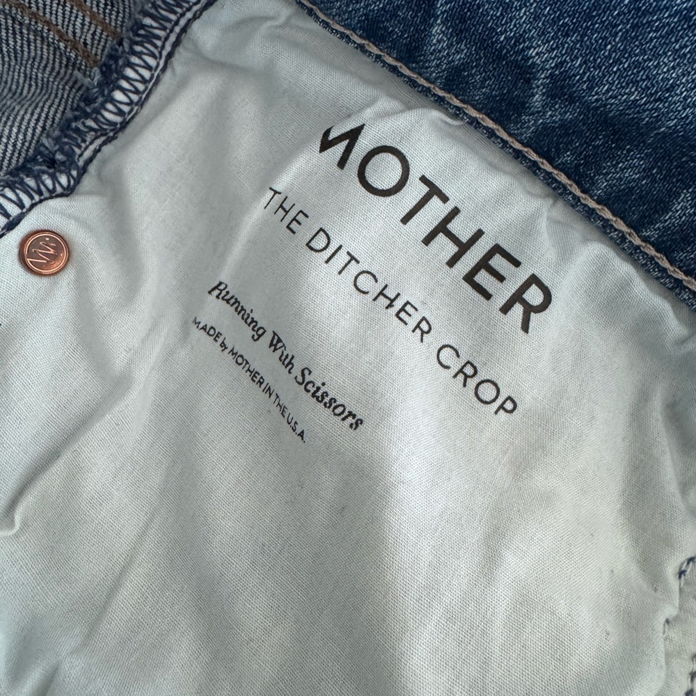 MOTHER Blue Ankle Cropped Jeans